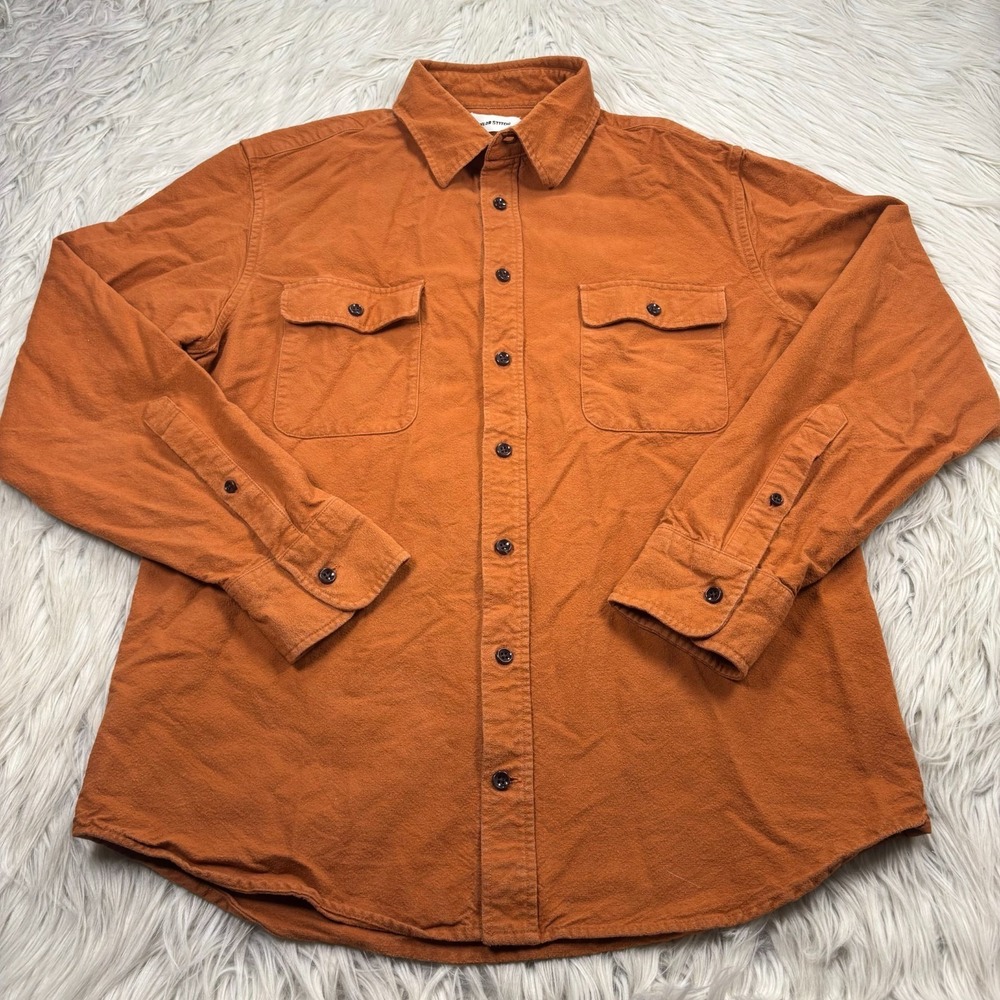 Taylor Stitch Men's 40 M Orange Yosemite Chamois Flannel Shirt Heritage Preppy